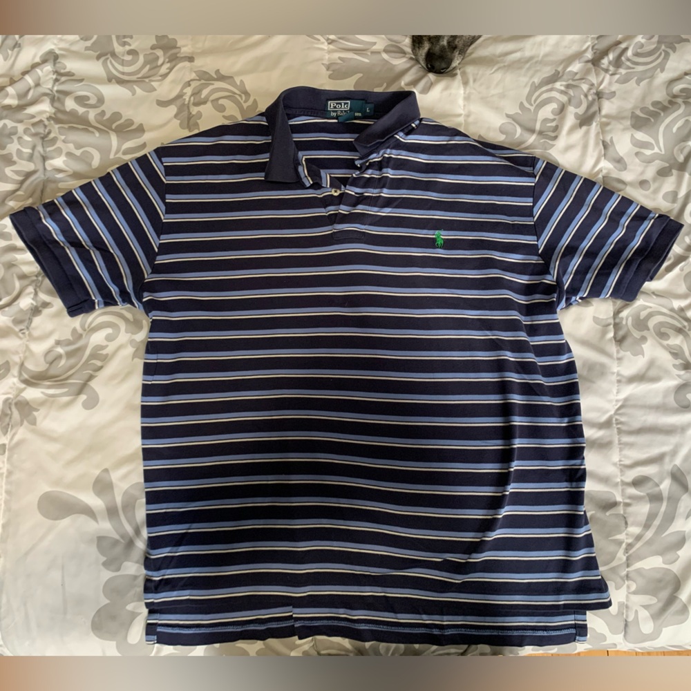 Polo by Ralph Lauren Navy and Light Blue Striped Shirt